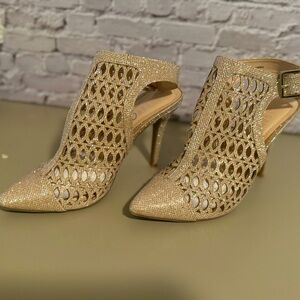 Gold bootie heels sz 7